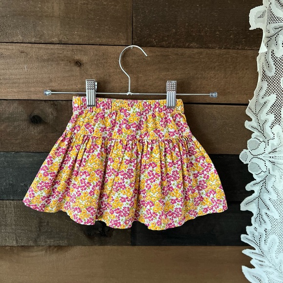 90s / Y2K Pink & Yellow Baby Floral Elastic Waist Skirt Size 18M - Picture 6 of 9